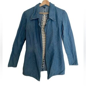 Vintage Jean Denim Caged Rope Jacket size Small Blue 80s